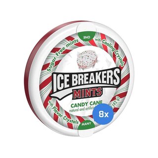 Ice Breakers Mints - Candy Cane - Sugar Free - 8 x 42g