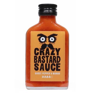 Crazy Bastard Sauce - Ghost Pepper & Mango - Schärfe 8/10 - 1 x 100ml