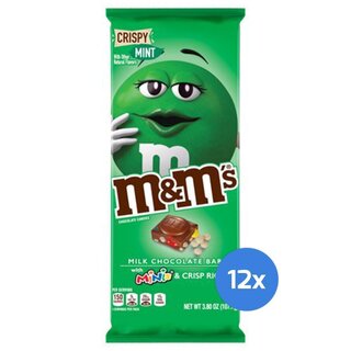m&ms - Milk Chocolate Bar Crispy Mint - 12 x 110,6g