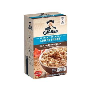 Quaker Instant Oatmeal - Lower Sugar - Maple Brown Sugar - 1 x 340g