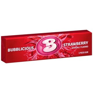 Bubblicious Strawberry 5 Stck - 3 x 38g