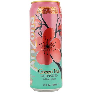Arizona - Georgia Peach Green Tea With Ginseng & Peach Juice - 3 x 680 ml
