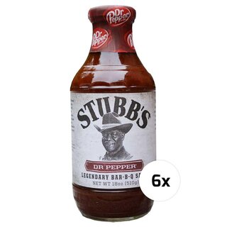Stubbs - Dr.Pepper BAR-B-Q Sauc - 6 x 510g