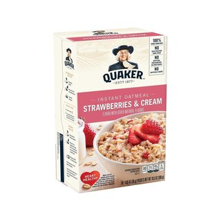 Quaker Instant Oatmeal - Strawberries & Cream - 12 x 300g
