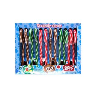 A&W Candy Canes, Root Beer, 7-UP, Dr. Pepper Geschmack - 1 x 150g