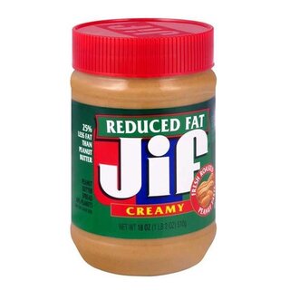 JIF - Creamy Reduced Fat Peanut Butter - 12 x 454g