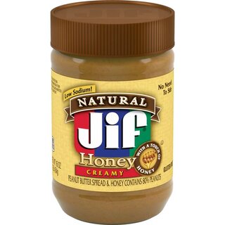JIF - Natural Creamy Peanut Butter and Honey - 12 x 454g