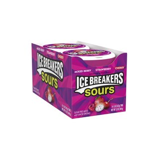 Ice Breakers Sours - Mixed Berry, Strawberry, Cherry - Sugar Free - 42g